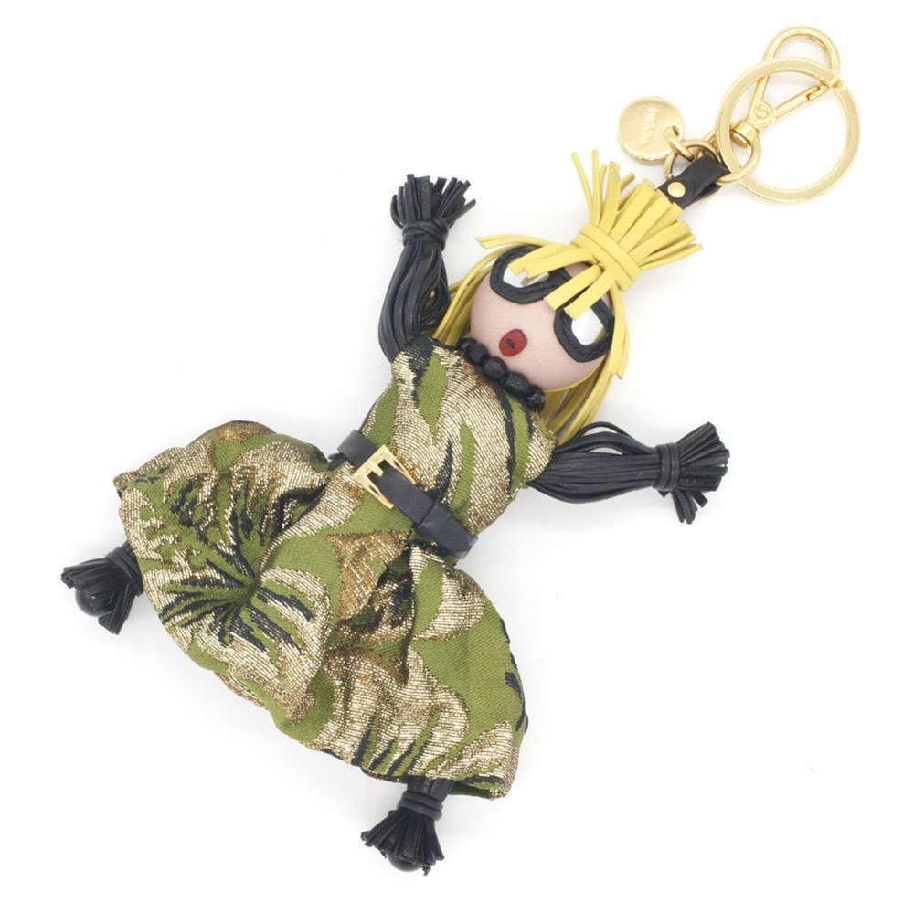 Prada Accessory Bag Charm 1TL171 Green Yellow Black Keychain Keyring Doll Wom...